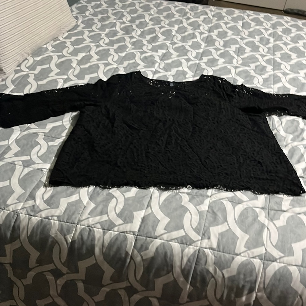 Brand new woman’s black lace long sleeve blouse xxl price 60.00